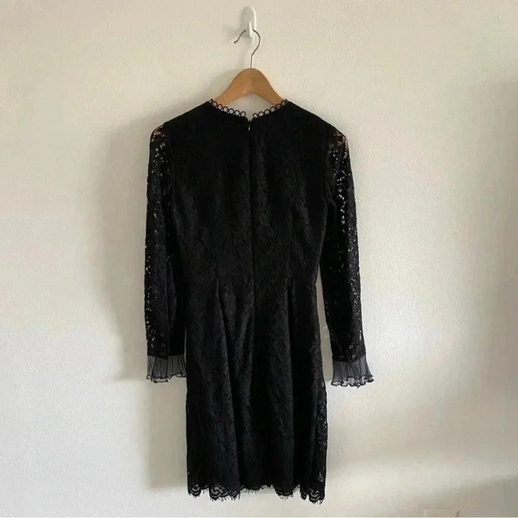 J. Crew Black Lace Long Sleeve Dress SZ 00 - Picture 2 of 12